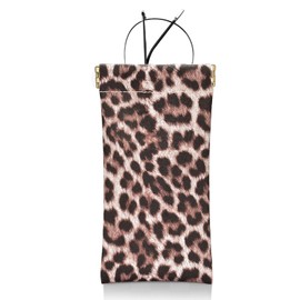 HIGH FIT eyeglasses bag Soft Glasses bag, Portable Squeeze Top Sunglasses Case Travel for Women Girls (Leopard print)