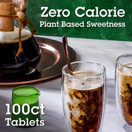Stevia In The Raw Stevia Sweetener Tablets, 100 Ct, Zero Calorie Stevia Sugar Substitute, No Erythritol or Artificial Flavors, Vegan, Gluten Free, Kosher, Low Glycemic Index