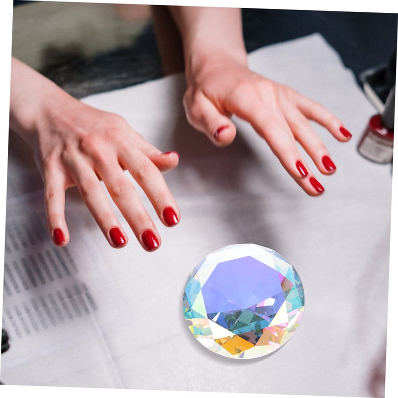 DECHOUS 2pcs Crystal Decoration for Manicure Photography Props Transparent Iridescent