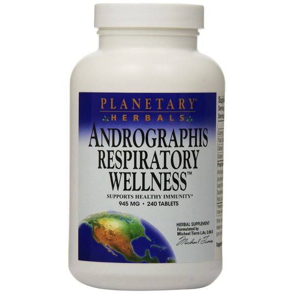 Planetary Herbals Andrographis Respiratory Wellness 895mg, Supports Healthy Immunity, 240 Tablets
