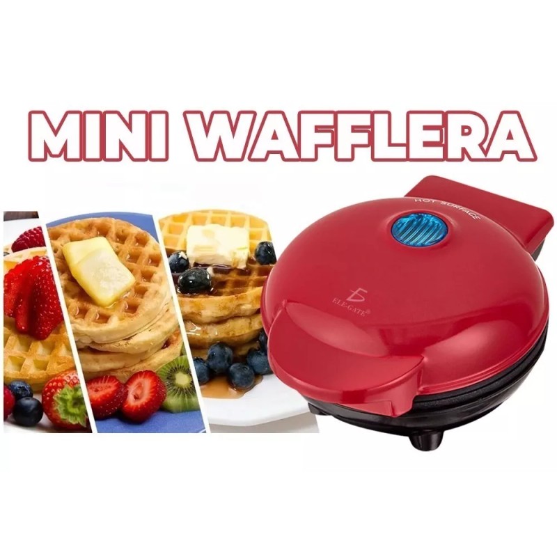 Ele-Gate Máquina Para Hacer Waffles 350w Rápida 20cm Portátil