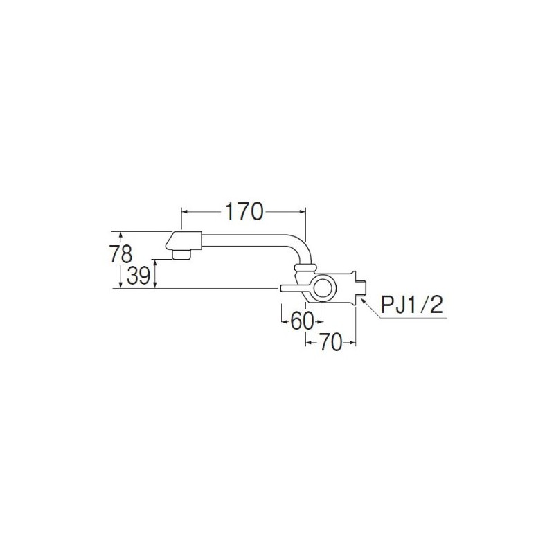 SANEI JA202DCK-13 Horizontal Faucet Lever Handle Opening 90 Degree