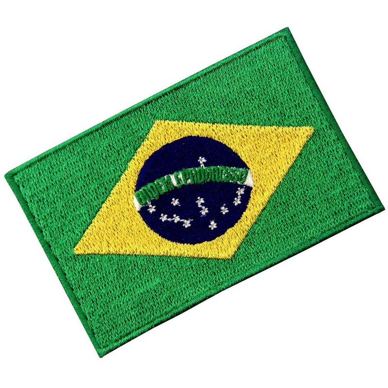 Brazil Flag Embroidered Patch Brazilian Iron On Sew On National