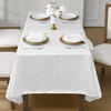 Romanstile Jacquard Rectangle Tablecloth, Waterproof Elegant Damask Curly Floral Pattern