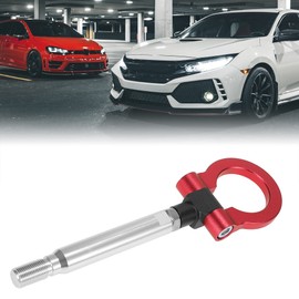 X AUTOHAUX Bumper Toe Hook Bumper Tow Hook Tow Hook Tow Hook Screw Aluminum Alloy for Subaru Compatible with Impreza WRXBRZ Red