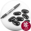 Specialist Aggregates ® - 25 Small Black, Flat Glass Pebbles/Nuggets/Stones.