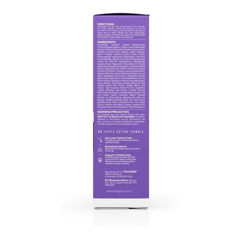 Shampoo Dama Con Trioxidil 2% Triple Acción Caída 236 Ml