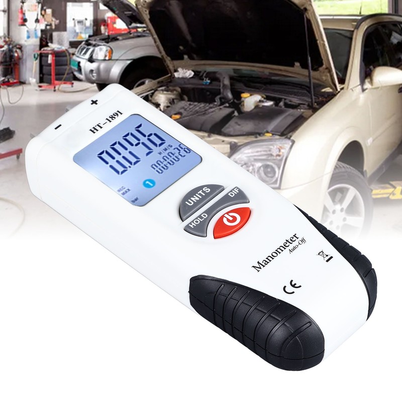 Digital Manometer Backlit Display Differential Dual Port Air and Gas