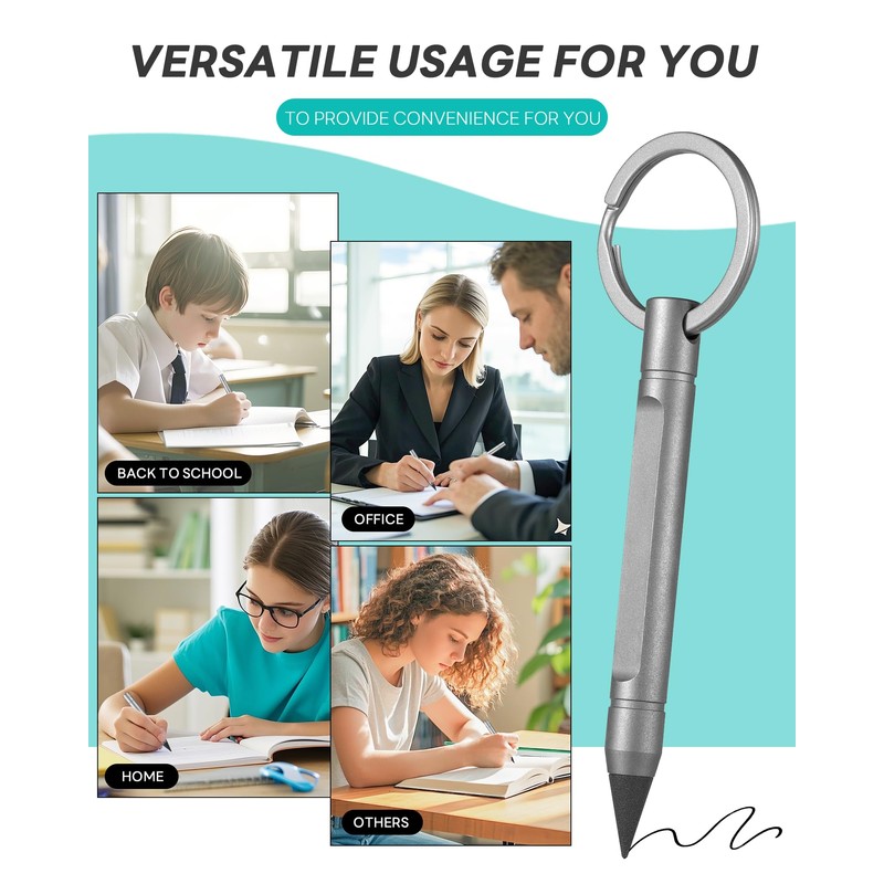 TISUR Metal Titanium Inkless Pencil, Infinity Forever Everlasting Pencil, Mini