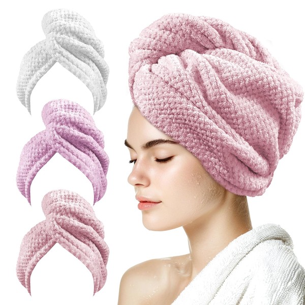 my novel things 3 Pack Hair Towel wrap for Women,