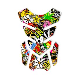 4R Quattroerre.it 18168 Tank Pad 3D Motorcycle Tank Protector Full Sticker Bomb, 19 x 13 cm