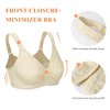 DotVol Women's Full Figure Front Closure Wirefree Jacquard Back Support