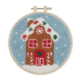 Trimits Embroidery Punch Needle Hoop Kits, 15.2cm 6”, Gingerbread House