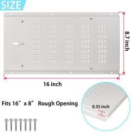 Foundation Vent Cover Crawl Space Vent Cover for Foundation Garage Attic Home Improvement,Fit 16”x8” Rough Opening,Outdoor Crawl Space Air Wall Vent Cover with Damper&Screen Reduce Moisture,White,3PK