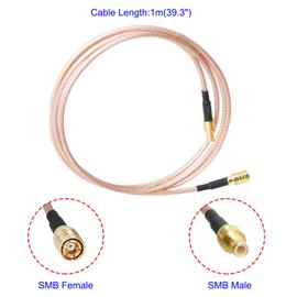 Aoje-Link Coaxial Connecting Cable, SMB Female to SMB Male, RG316 coaxial Cable, Suitable for Audio and Video Equipment, Length 1M, 1 Piece