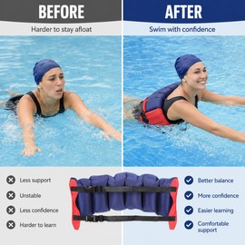 Inflatable Swim Belt for Adult Pool Training – Adjustable Waist Flotation Aid for Swimming Practice and Water Exercise