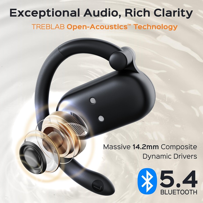 TREBLAB TREBLAB Open Ear Earbuds - Ultra-Comfortable Earhooks, Immersive-HD Sound,