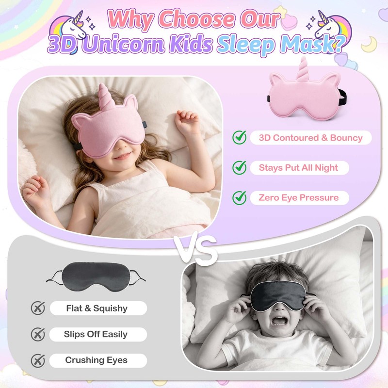 Kids Sleep Mask, Contoured 3D Sleeping Eye Mask for Kids