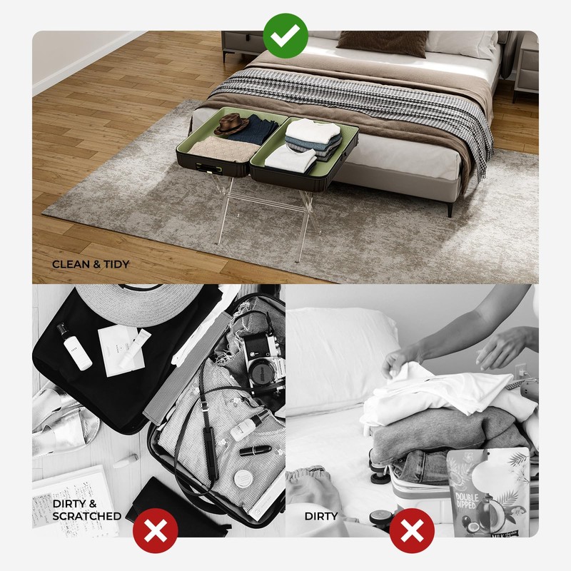Sumerflos Acrylic Luggage Rack for Guest Room - Foldable Suitcase