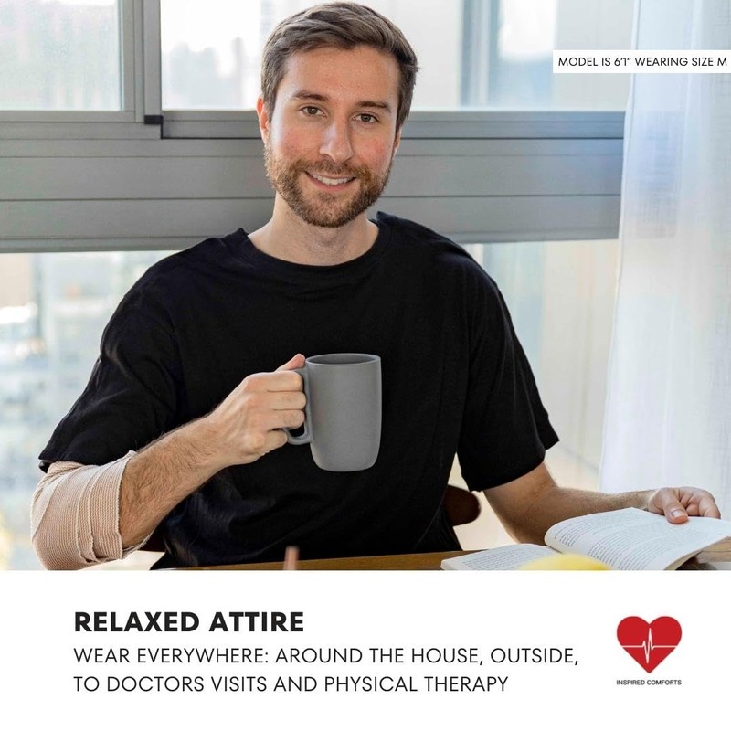 Post Surgery w/L&R Snaps (Black, L)