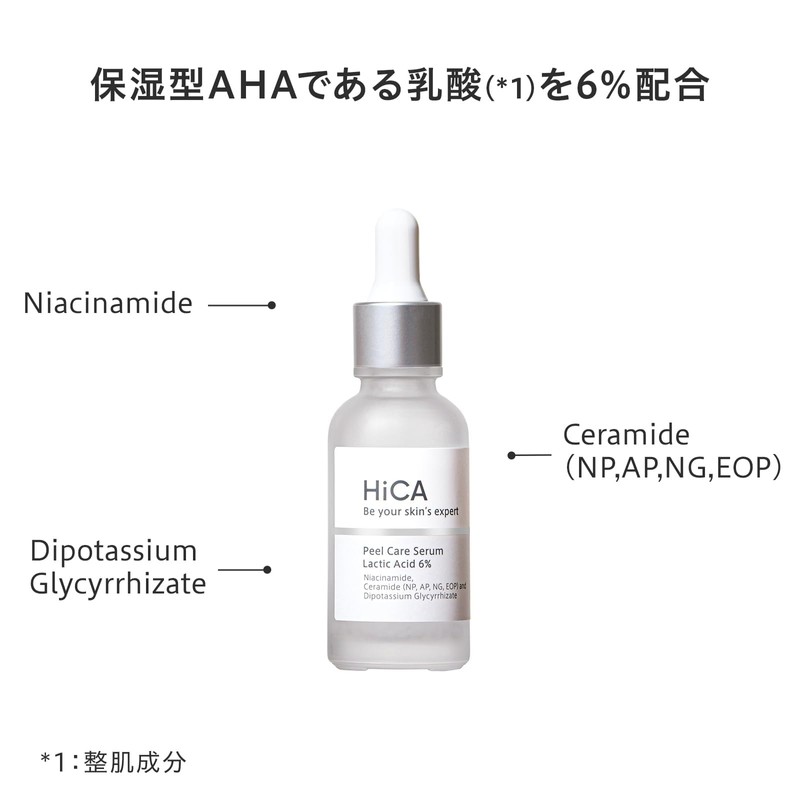 HiCA Peel Care Serum, 6% Lactic Acid, Exfoliating Care, AHA