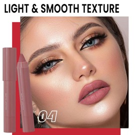 BINGBRUSH Crayon Matte Longwear Lipstick Pack Set,Moisture Smooth Color Stick Ultimate Lip Crayon for Makeup Collection - Waterproof Velvet Lipgloss Lip Stain (2pcs 04#&07#)