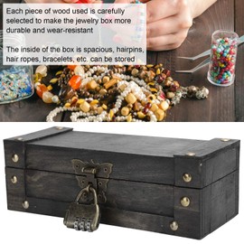 Brrnoo Vintage Storage Box, Antique Style Jewellery Organiser Retro Treasure Chest Decorative Treasure Chest with Lock Home Decoration Chest Box Suitcase Holder Jewellery Gift Box (6702A-DH)