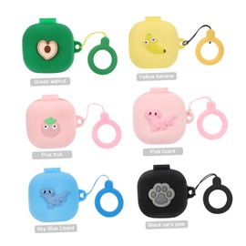TEHAUX 1Pc Cartoon Wireless Earphone Protective Cover with Finger Ring Lightweight Case for Live Cute and Stylish Design Excellent Protection for Earbuds