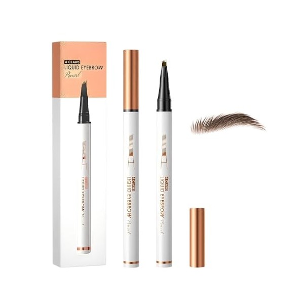 2 Pcs Microblading Eyebrow Pen, 2025 Upgraded 3D Waterproof 4-Tip
