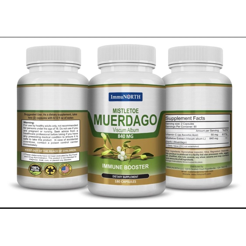IMMUNORTH MUERDAGO 840 Mg MISTLETOE BOOSTER INMUNOLOGICO ALTA CONCENTRACION 180