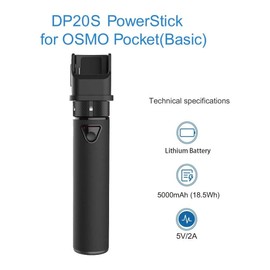 Smatree 5000mAh Portable Power Stick for dji Osmo Pocket 2/1, Simultaneously Charge and Play, Large Capacity Portable Charging Station with Osmo Pocket Support (Not Compatible with DJI Osmo Pocket 3)