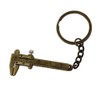 Brown Mini Vernier Calipers,Portable Metal Vernier Caliper Straight Tooth Keychain