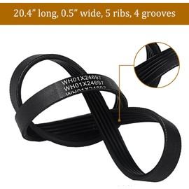 WH01X24697 Washer Drive Belt Compatible with GE, Hotpoint Clothes Washing Machine, Replace Parts AP6037512, 4585709, PS11767488, WH01X24697