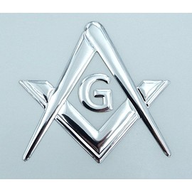 Mason Masonic Chrome Silver Decal Emblem 3D Sticker car Bike 2.5" Flexible