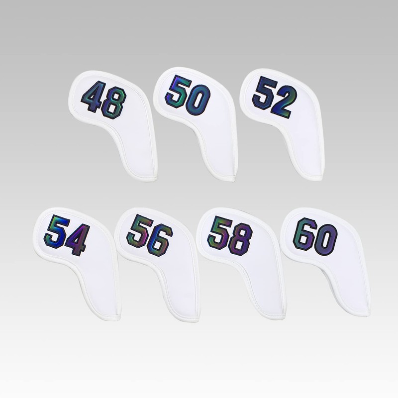 Prof 7Pcs Leather Wedge Golf Iron Head Covers Protective Club