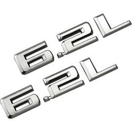 2pcs New 6.2L Emblem 3D Hood Badge Logo Compatible with Chevy Silverado 1500 2500HD (Chrome)