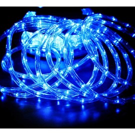 Dosyu 10M LED Navideña, 200LED 110V 2 cables Cuttable de Navidad Luces de la cuerda al aire libre, 200 LED a prueba de agua al aire libre caliente luces de la cuerda para la cubierta(Azul)