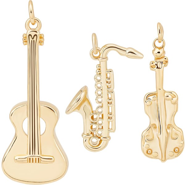 Beebeecraft 1 Box 6 Pieces 3 Styles Musical Instrument Charms