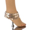 Belly Dance Anklet with Coins, Silver
