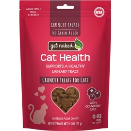 Get Naked Urinary Cat Health Treats with Cranberry & Real Chicken 6oz | Crunchy, Grain-Free, Natural Urinary Tract & Dental Care | Supports UT Support