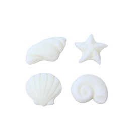 Oasis Supply Seashells and Starfish Sugar Decorations, Cupcake Toppers, 12 Count