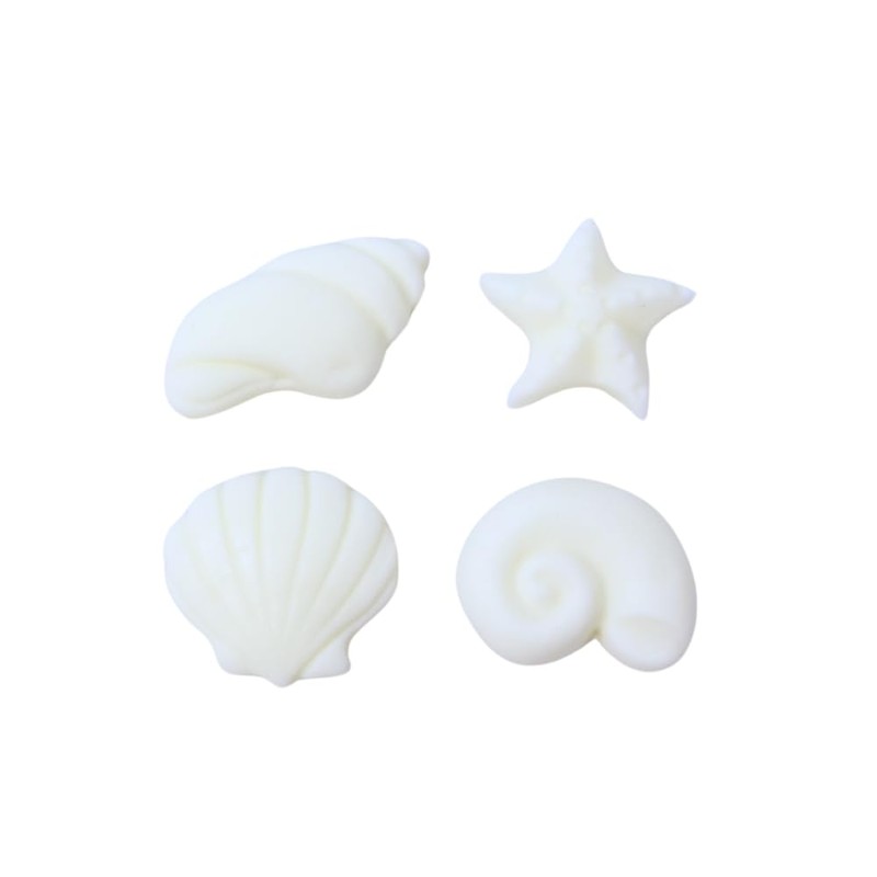 Oasis Supply Seashells and Starfish Sugar Decorations, Cupcake Toppers, 12