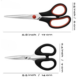 Heavy Duty Multifunctional Kitchen Scissors Set – Sharp Stainless Steel Blades, Soft Ergonomic Handles, Versatile for Kitchen, Garden, Office, and Household Use, 3PCs, Black/Red