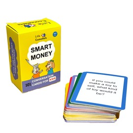 Little Economists 101 Smart Money Conversation Cards for Kids – Chat with kids about savings, spending, sharing, earning, and brainstorming business ideas together - Great for Travel, Home & School