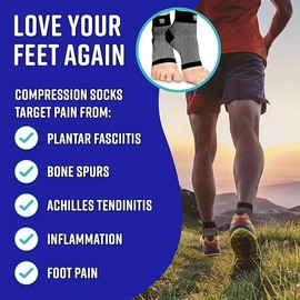 Bitly FlexAdapt Plantar Fasciitis Compression Socks for (1 Pair) – Compression Sleeve for Achilles Tendonitis Relief, Plantar Fasciitis Relief, Foot Swelling