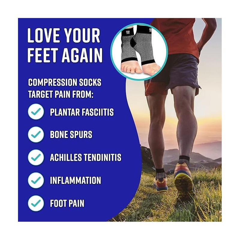 Bitly FlexAdapt Plantar Fasciitis Compression Socks for (1 Pair) –