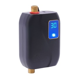 Instant Hot Water Heater, Electric Mini-Tank Water Heater, Brass Interfaces, Touch Button, Under Sink Counter Cupboard For Sinks Kitchens, 110v, 3000w, Wall Or Floor Mounted (Black)