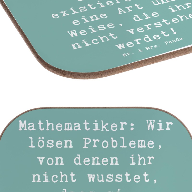 Mr. & Mrs. Panda Coaster Saying Mathematiker: Wir lösen Probleme,