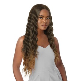 Outre Lace Front Wig Pre Plucked Lace Parting HD Transparent Crimp Wave Style ODESSA (DRFFHNBRN)