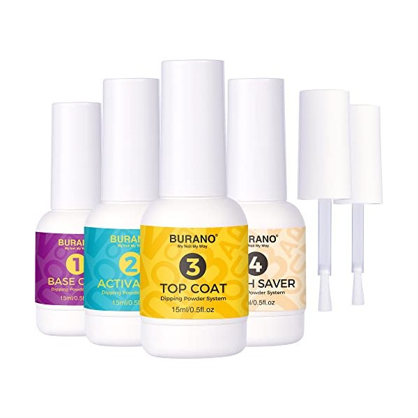 BURANO Dip Powder Liquid Set, 0.5oz Large Capacity Dip Powder